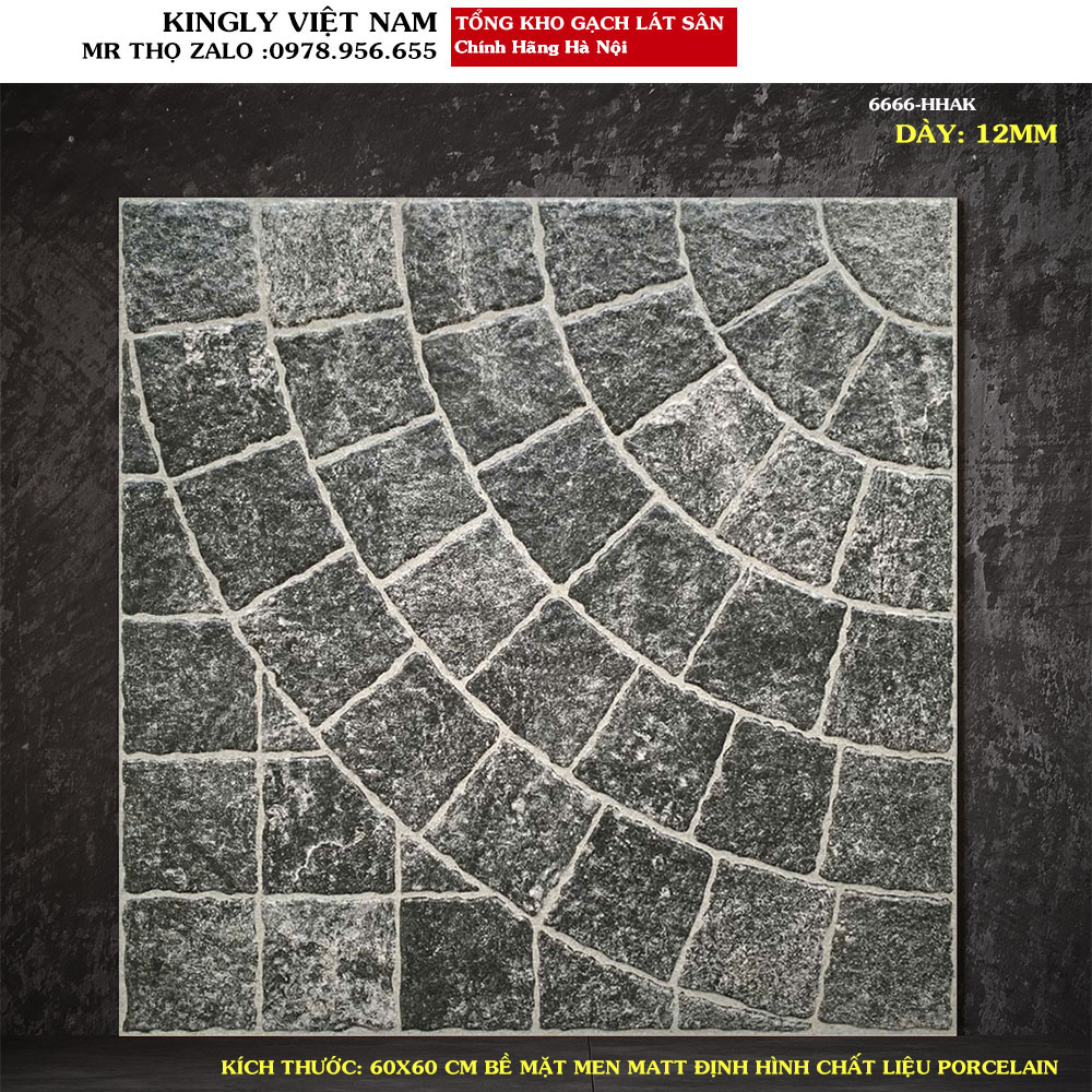 Gạch lát sân giả đá cubic 60x60 6666